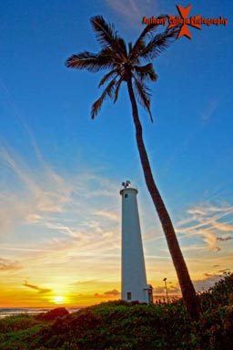 Oahu Lighthouses at Sunset -Barber's Point Lighthouse, Kalaealoa, Oahu, Hawaii