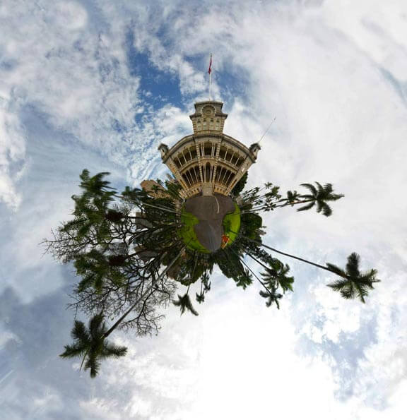 Little Planet photography - Palace Honolulu Oahu, Hawaii