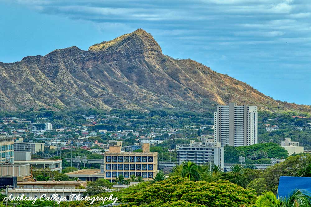 Photo of the Diamond Head photographed from Manoa Valley