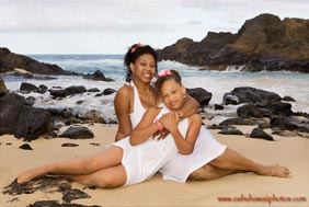 Mother and Daughter Portrait Eternity Beach Oahu Hawaii