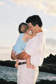 Father an Son -Koolina Family Portrait Photography at secret beach Oahu Hawaii
