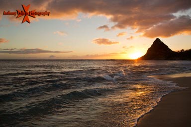 Seascape Photography, Sunset at Makaha Beach, Waianae Coast, Oahu, Hawaii