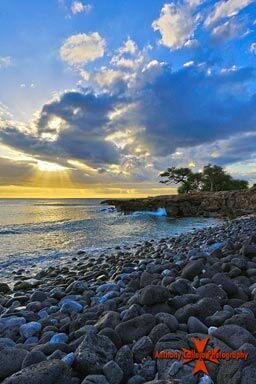 Hawaiian Sunset photography Manners Beach, Waianae