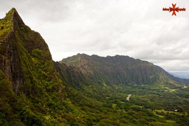 Koolau Mountain Range - Photographed from old Pali Road Oahu Hawaii