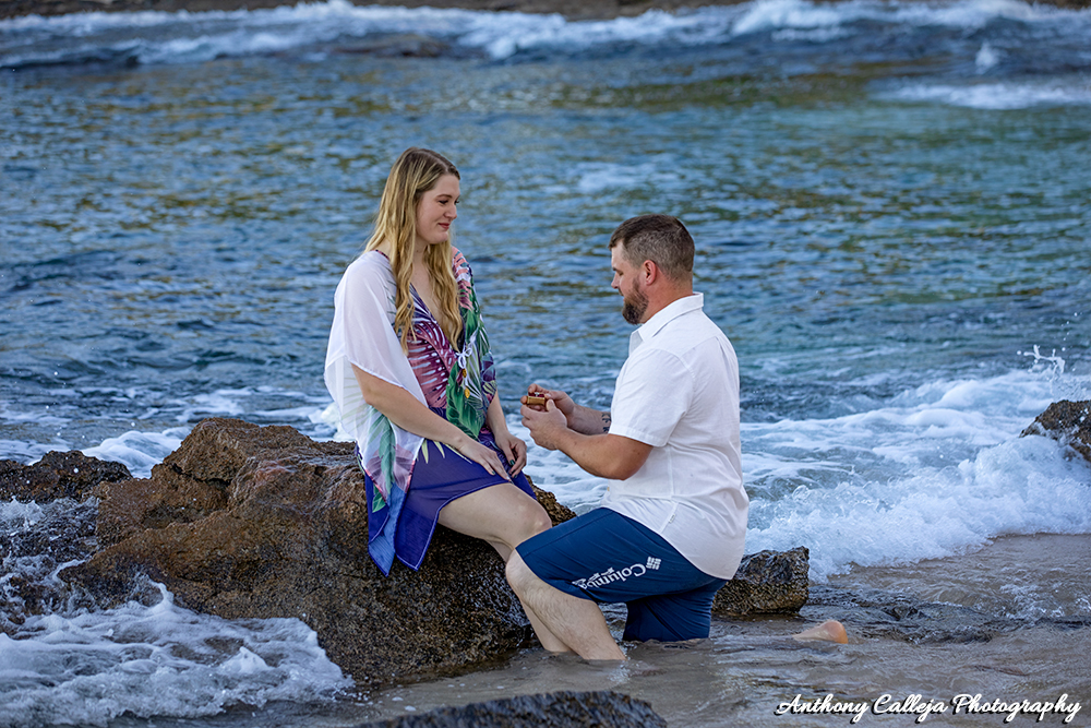 Oahu Engagement Proposal, Secret Beach, KoOlina Resort Oahu Hawaii