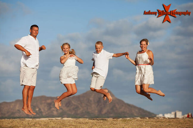 Magic Island Family Jump Shot Honolulu, Hawaii