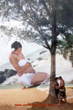 Maternity Portrait Photography Waimanalo Beach Oahu Hawaii