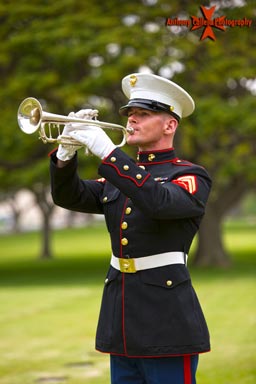 U.S. Marine plays Taps