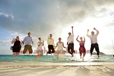 oahu Beach Wedding Jump Shots
