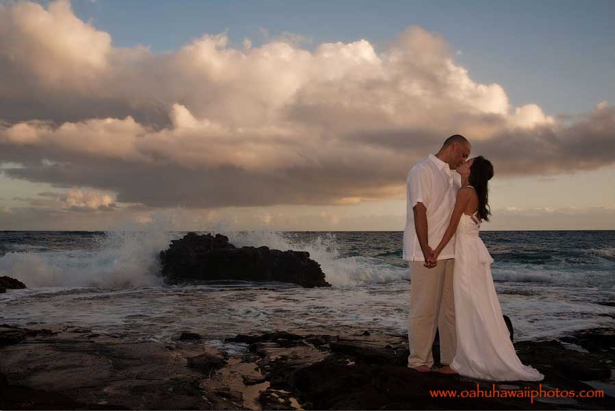 Sandy Beach Wedding Portrait Photography Oahu Hawai