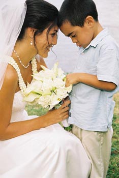 Honolulu Wedding Portrait Photography - Bride with the ring bearer