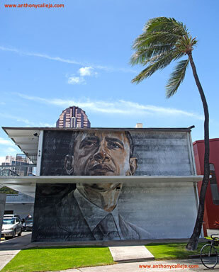 President Obama Mural - Honolulu Graffiti Art
