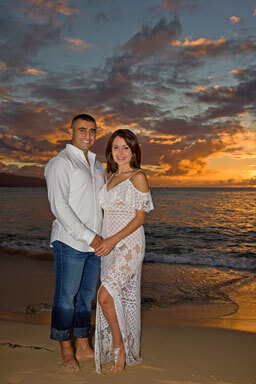 Papailoa Beach Sunset Couples Portraits, North Shore, Oahu, Hawaii 