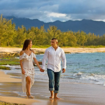 Sunset Couples Photography at Papailoa beach North Shore Oahu