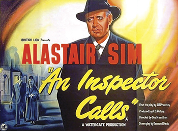 An Inspector Calls: (1954) Based on the play by J.B. Priestley, this British mystery follows Inspector Poole (Alastair Sim) as he investigates the apparent suicide of Eva Smith (Jane Wenham), a young working-class woman. Paying a visit to the wealthy Birling household, Poole arrives in the middle of a dinner party and slowly reveals how each family member, including stern patriarch Arthur Birling (Arthur Young) and his uptight wife, Sybil (Olga Lindo), could have had a hand in Eva's death.