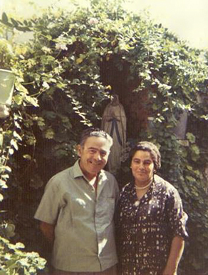 Photo of My Mother's Brother - Carmenu Caruana with his wife Marija Mifsud Caruana - photographed at their Buġibba summer home Circa 1972