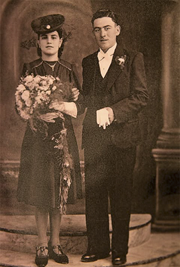 Wedding portrait of my mother's brother Carmenu Caruana and Maria Mifsud.
