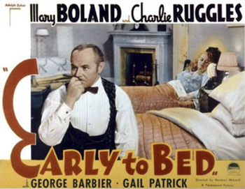 Early to Bed: A meek clerk (Charlie Ruggles) who sleepwalks gets mixed up with gangsters and charged with murder.