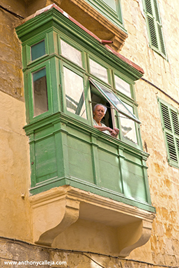 The Gallarija (pl: gallariji) is a typical element of vernacular Maltese architecture, consisting of an ornate closed wooden balcony.
