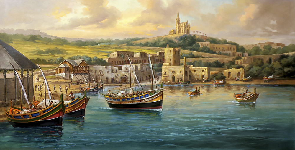 Painting of Mgarr, Gozo