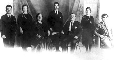 Calleja Family Portrait: From Left to Right: oldest son: Joseph Calleja, daughter: Maria Calleja, Mother: Teresa Bugeja Calleja, son: Carmello Calleja, Father : Annunziato (Lonzu) Calleja, daughter: Zarena Calleja, son: Pacifico Calleja (My Father)