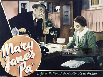 Mary Jane's Pa: Sam Preston (Guy Kibbee) leaves his family to travel the road, and when he returns after a 10-year absence, his wife has taken another job and found another man. When she lets him move in as an incognito housekeeper, the town gossips go to work.