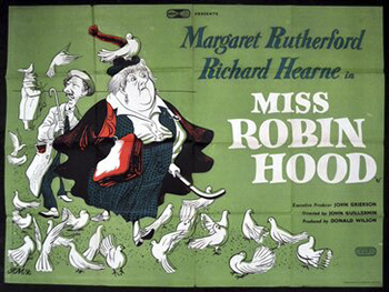 Miss Robin Hood: A story writer is pulled into a life of minor crime by an eccentric Englishwoman, as he helps her steal a family whiskey formula from distillers. (1952)