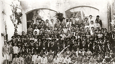 Mosta Boys School - Class Photo 1916. My Father Pacifico Calleja was 11 years old. He is in the center of the photo 3rd Row from the top. His brother Joseph Calleja who was a teacher at the school is in the 2nd row first person on the left with a black bow tie.