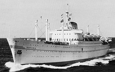 My father Pacifico Calleja traveled to America for the second time aboard the Neptunia in 1950.