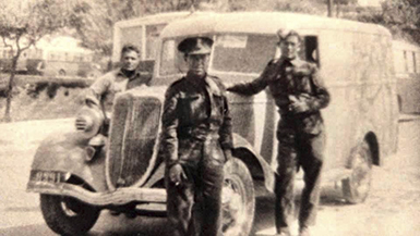 My father, Pacifico Calleja, played a vital role as a civilian driver for the British military in Malta during World War II. In those perilous times, he undertook the solemn task of retrieving the fallen and the crucial responsibility of delivering food supplies and artillery shells to various posts across the island. His missions were fraught with danger, often conducted under the threat of relentless German and Italian fighter bombers. My father remained steadfast and resolute despite the risks, drawing strength from his unwavering faith in God. With courage and determination, he successfully carried out his duties, contributing significantly to the defense and survival of Malta during one of the most trying periods in its history. We will never forget my father's bravery and devotion.
Photo: My father, Pacifico Calleja, on the left. Floriana, Malta Circa 1940