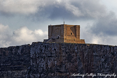 Saint Mary's Tower also known as the Comino Tower (Maltese: Torri ta' Kemmuna), is a large bastioned watchtower on the island of Comino in Malta.