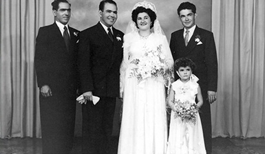 Wedding portrait of my mother's brother Salvinu Caruana and Doris Camilleri