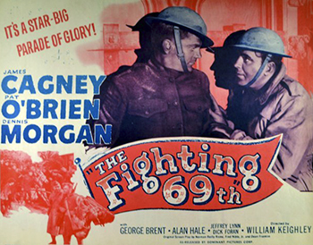 The Fighting 69th: Scrappy Irish-American Private Jerry Plunkett (James Cagney) is brash and defiant as his regiment trains for war, provoking his superiors and playing the rebel. On the battlefield, however, he proves cowardly, placing the lives of his fellow soldiers at risk. Only Father Duffy (Pat O'Brien) is willing to give Plunkett another chance. As the stakes grow higher and the battlefields lay covered with the dead, his moment of truth may prove either heroic or disastrous. 1940