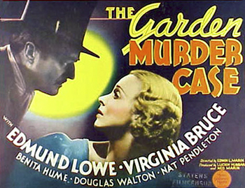The Garden Murder Case: When Floyd Garden (Douglas Walton) tells his mistress, Madge (Frieda Inescort), that he will die in a steeplechase horse race -- and then does -- suicide is suspected. Suspicious, detective Philo Vance (Edmund Lowe) investigates, questioning all those at the house of millionaire Edgar Lowe Hammle (Gene Lockhart), who owns the horse Floyd rode. Vance interrogates Madge's husband, Hammle's vengeful niece and his blackmailing nurse -- all of whom are once again suspect when Hammle is shot dead. 1936