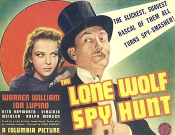 The Lone Wolf Spy Hunt: Former safe cracker Michael Lanyard (Warren William) is now working on the right side of the law. But his past still follows him around, this time in the form of an old rival who tries to frame him as the one responsible for the theft of top-secret documents. At the same time, Lanyard finds himself wedged between a pair of very different women -- femme fatale Karen (Rita Hayworth) and his faithful though exasperated girlfriend, Val Carson (Ida Lupino). 1939