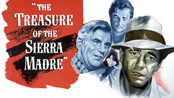 The Treasure of the Sierra Madre: In this classic adventure film, two rough-and-tumble wanderers, Dobbs (Humphrey Bogart) and Curtin (Tim Holt), meet up with a veteran prospector, Howard (Walter Huston), in Mexico and head into the Sierra Madre mountains to find gold. Although they discover treasure, they also find plenty of trouble, not only from ruthless bandits lurking in the dangerous Mexican wilderness but from their own insecurities and greed, which threaten to bring conflict at any moment. 1948