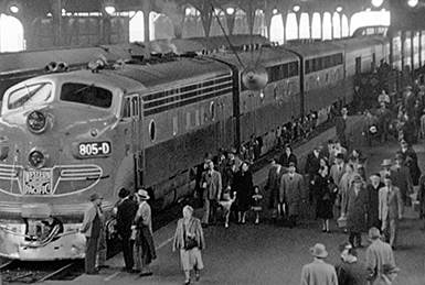 Train from New York to San Francisco. Circa 1952